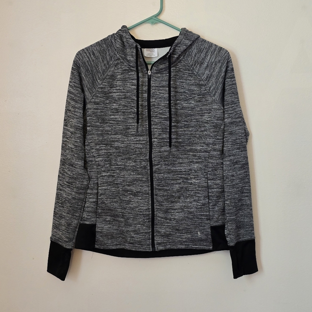 Danskin Now Women's Small Heathered Gray Zip Up Sweatshirt